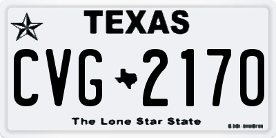 TX license plate CVG2170