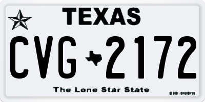 TX license plate CVG2172