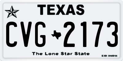 TX license plate CVG2173