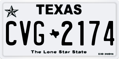 TX license plate CVG2174