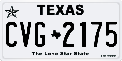 TX license plate CVG2175