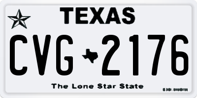TX license plate CVG2176