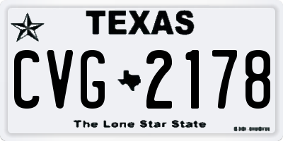 TX license plate CVG2178