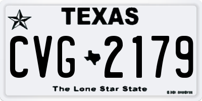 TX license plate CVG2179