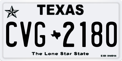 TX license plate CVG2180