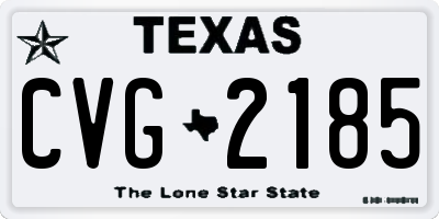 TX license plate CVG2185