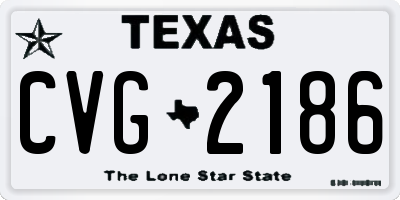 TX license plate CVG2186