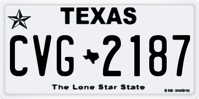 TX license plate CVG2187