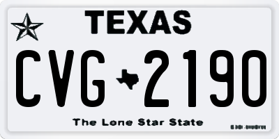 TX license plate CVG2190