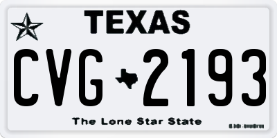 TX license plate CVG2193