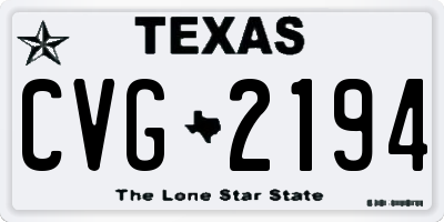 TX license plate CVG2194