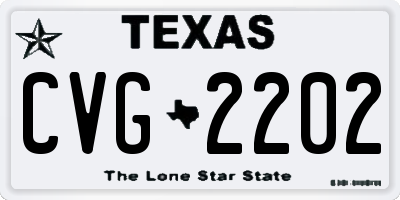 TX license plate CVG2202