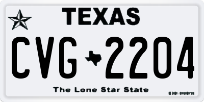 TX license plate CVG2204