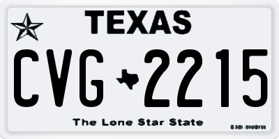 TX license plate CVG2215