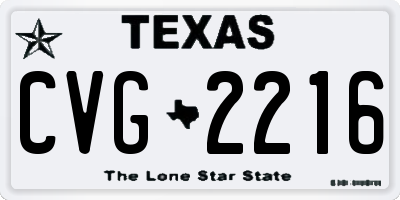 TX license plate CVG2216