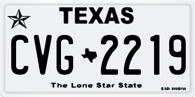 TX license plate CVG2219