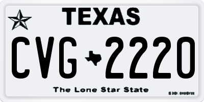 TX license plate CVG2220