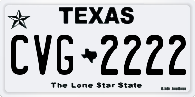 TX license plate CVG2222