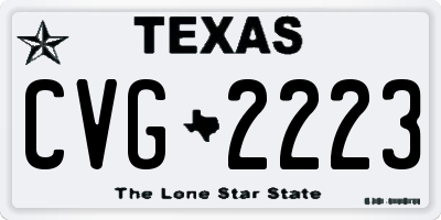 TX license plate CVG2223