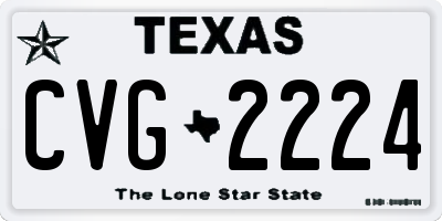 TX license plate CVG2224