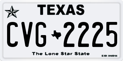 TX license plate CVG2225