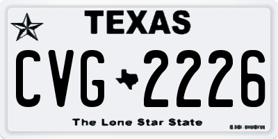 TX license plate CVG2226