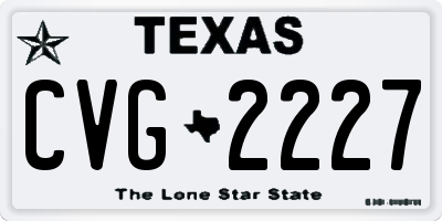 TX license plate CVG2227