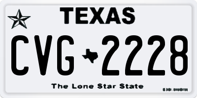 TX license plate CVG2228