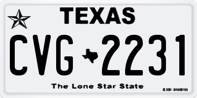 TX license plate CVG2231