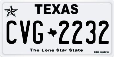 TX license plate CVG2232