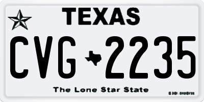 TX license plate CVG2235