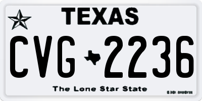 TX license plate CVG2236