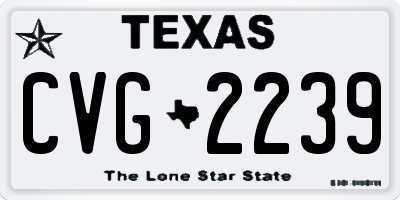 TX license plate CVG2239