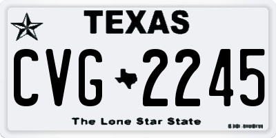 TX license plate CVG2245
