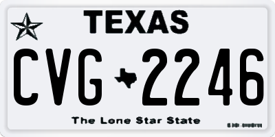 TX license plate CVG2246