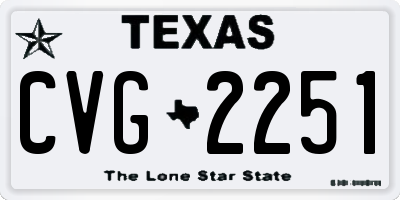 TX license plate CVG2251