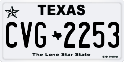 TX license plate CVG2253