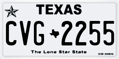 TX license plate CVG2255