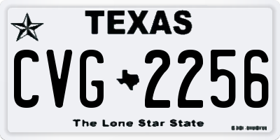 TX license plate CVG2256