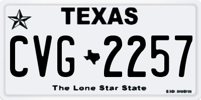TX license plate CVG2257