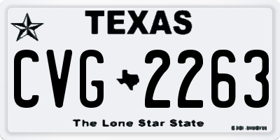 TX license plate CVG2263