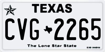 TX license plate CVG2265