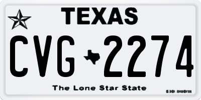 TX license plate CVG2274