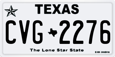 TX license plate CVG2276