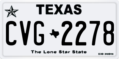 TX license plate CVG2278