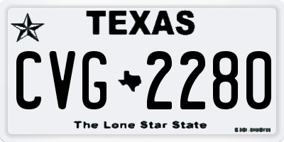 TX license plate CVG2280
