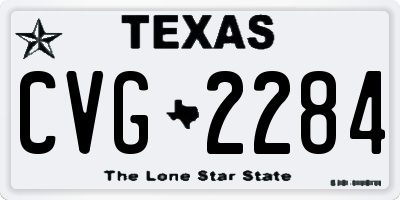 TX license plate CVG2284