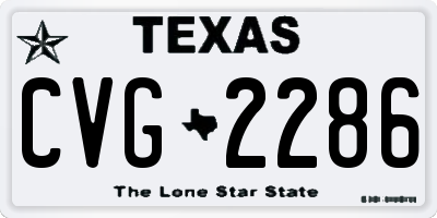 TX license plate CVG2286