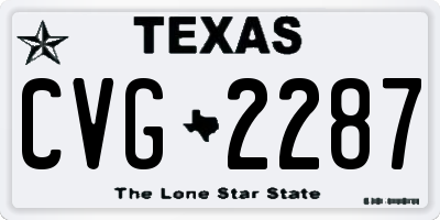 TX license plate CVG2287