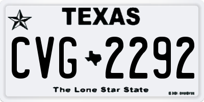 TX license plate CVG2292
